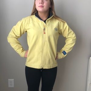 lime green north face jacket